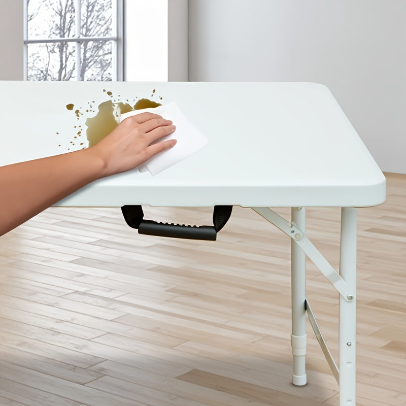 Draagbare Inklapbare Tafel – Uitklaptafel – Campingtafel – Picknicktafel – Werktafel – Verstelbare Hoogte – Lichtgewicht Compact – Stevig Waterbestendig – Eenvoudig Schoon Te Maken – Wit