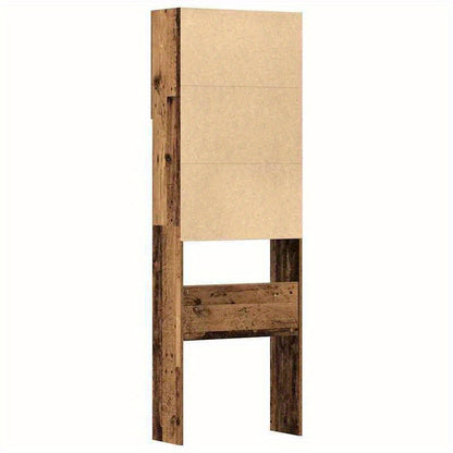 Wasmachinekast – Wasmachineombouw – Wasmachineberging – Opbergkast – Kast Voor Wasmachine – Nostalgisch Oud Hout Design – Afmetingen 64x24x190 cm – Bruin