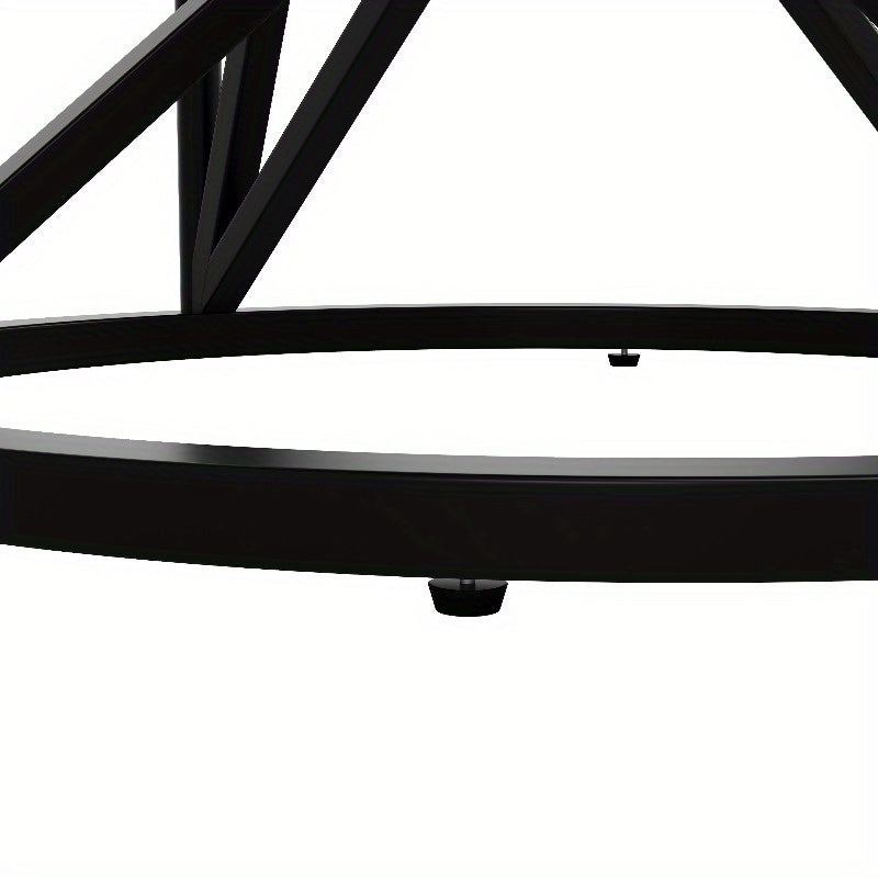 Round Dining Table 100cm/39.37" Marble-Like White & Grey Top with Black Metal Legs - Sturdy Geometric Base, Space-Saving Design for 4-6 People, Classic Modern Kitchen/Dining/Living Room Table, Easy-Clean Surface, No Assembly