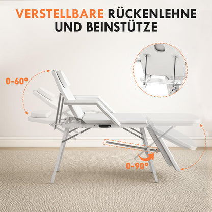 Inklapbare Massagetafel – Massagebank – Therapy Tafel – Fysiotherapie Tafel – Wellness Bed – Draagbaar Ontwerp – Stevig Metalen Frame – Comfortabele Foam Bekleding – Wit
