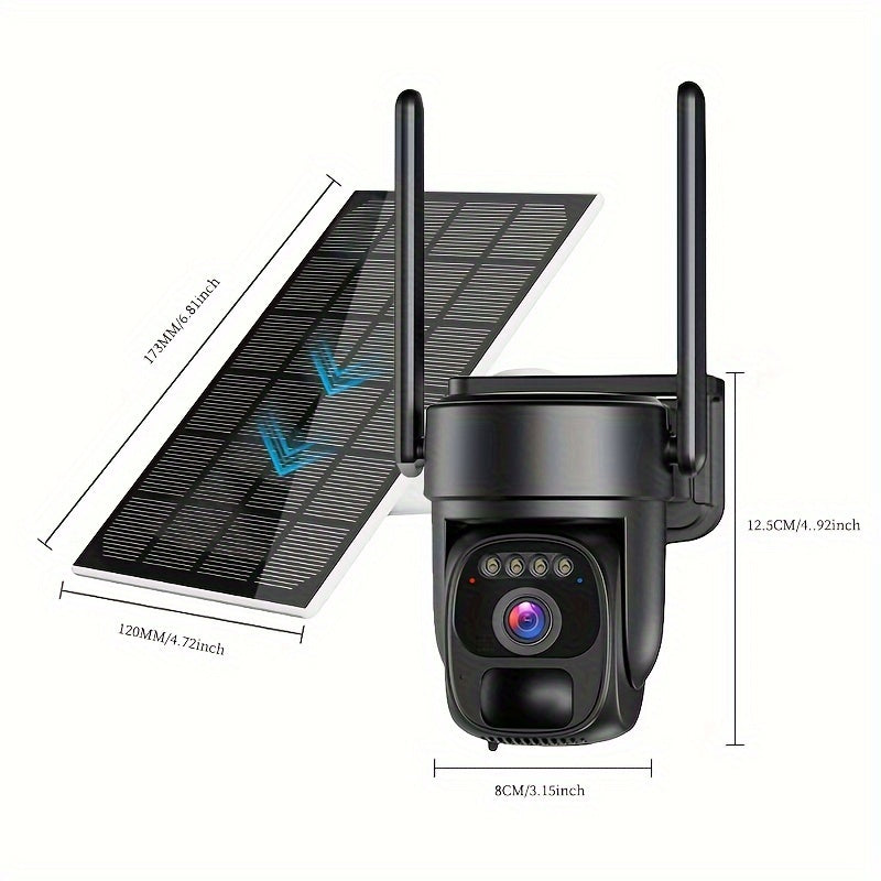 4G LTE Beveiligingscamera – Surveillance Camera – Buiten Camera – Draadloze Camera – Mobiele Beveiliging – 2 Stuks Met 32GB SD & SIM Kaart – 2K Kleurennachtzicht – 360° Draaibare Live View