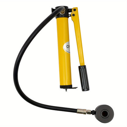 Hydraulische Pers – Hydraulische Platenpons – Werkplaatspers – Persgereedschap – Perstang – 8 Ton Kracht – 6 Verschillende Ponsmaten 22-60mm – Robuust Kunststof Gecoat Stalen Frame