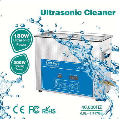 Ultrasoon reiniger – Ultrasonic cleaner – Schoonmaakmachine – Ultrasoon apparaat – Reinigingsunit – 6,5L RVS tank – Met verwarmingsfunctie en 40KHz Soundwave technologie