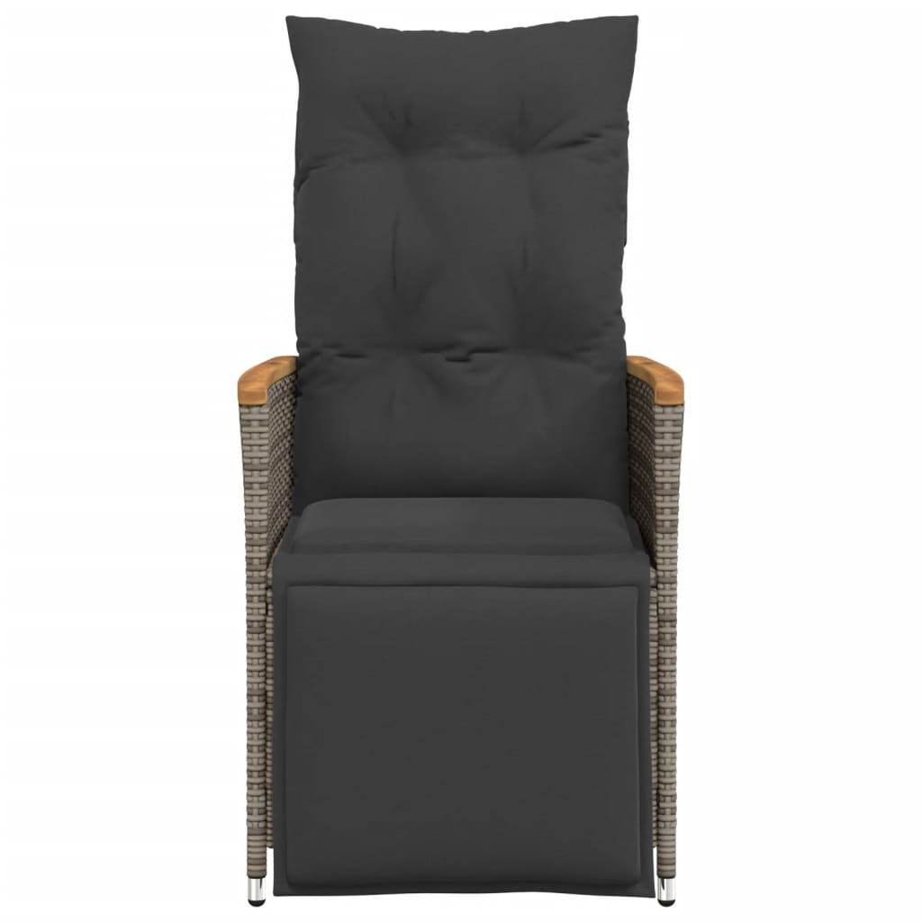 Tuinstoel – Verstelbare Tuinstoel – Balkonstoel – Loungestoel – Poly Rattan – Verstelbare Rugleuning – Afneembare Wasbare Kussens