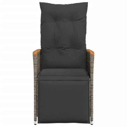 Tuinstoel – Verstelbare Tuinstoel – Balkonstoel – Loungestoel – Poly Rattan – Verstelbare Rugleuning – Afneembare Wasbare Kussens