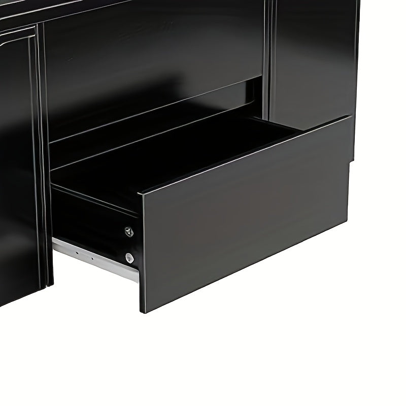 Salontafel – Multifunctionele Tafel – Uitklapbare Tafel – Eettafel – Bijzettafel – Verstelbare Hoogte – Inclusief 4 Opbergkrukken Zwart