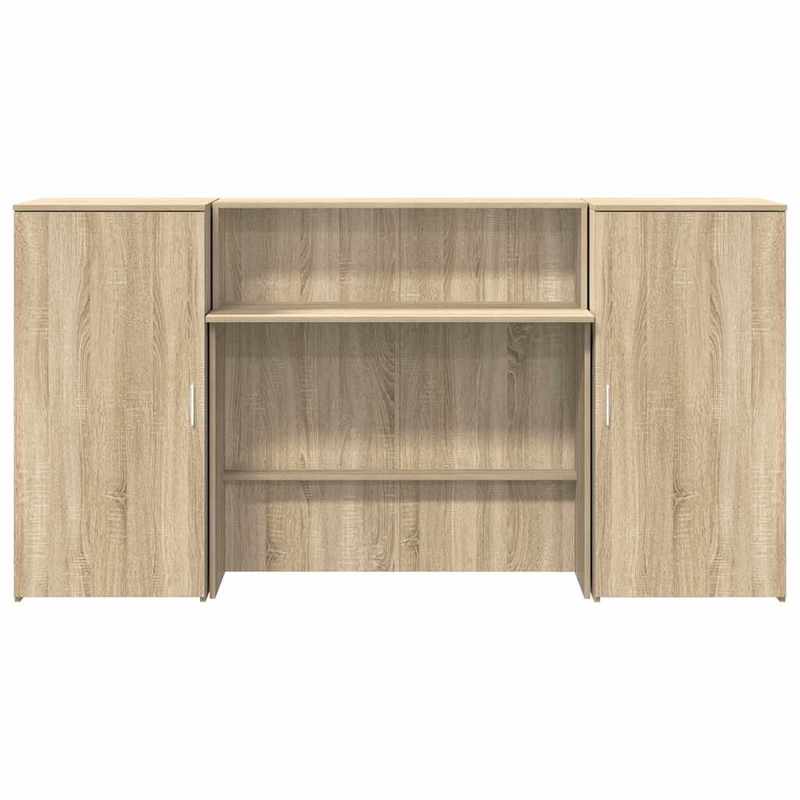 Balie – Receptiebalie – Toonbank – Bureaubalie – Winkelttoonbank – Sonoma Eiken – Houtmateriaal – Ruime Werkplek – Duurzaam Design