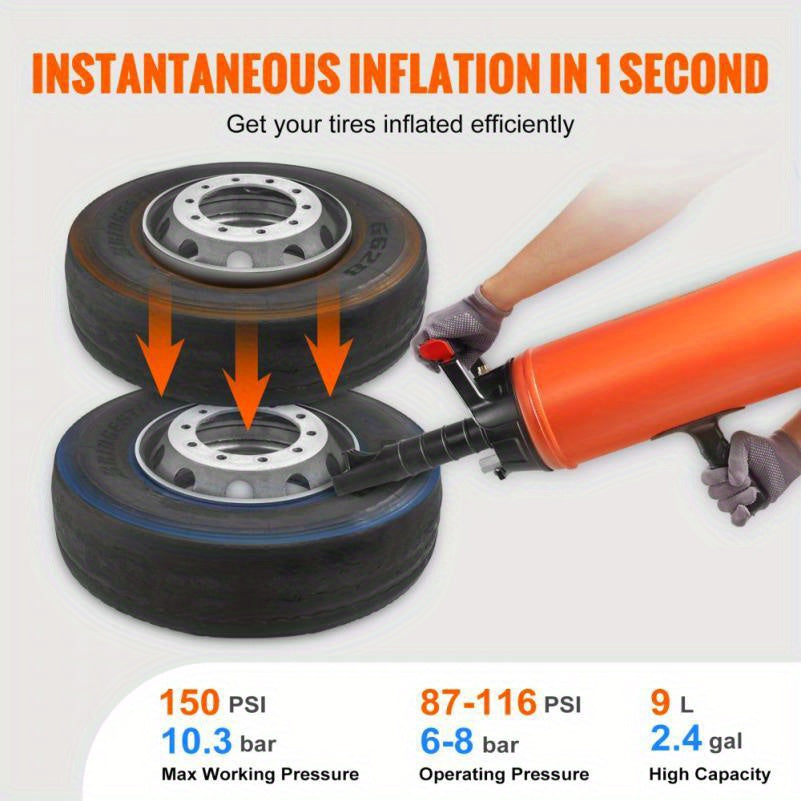 Bandenpuffer – Bandenopzetter – Handmatige Bandenmonteur – Bandenmontage Tool – Tot 150 PSI Luchtdruk – RVS Materiaal