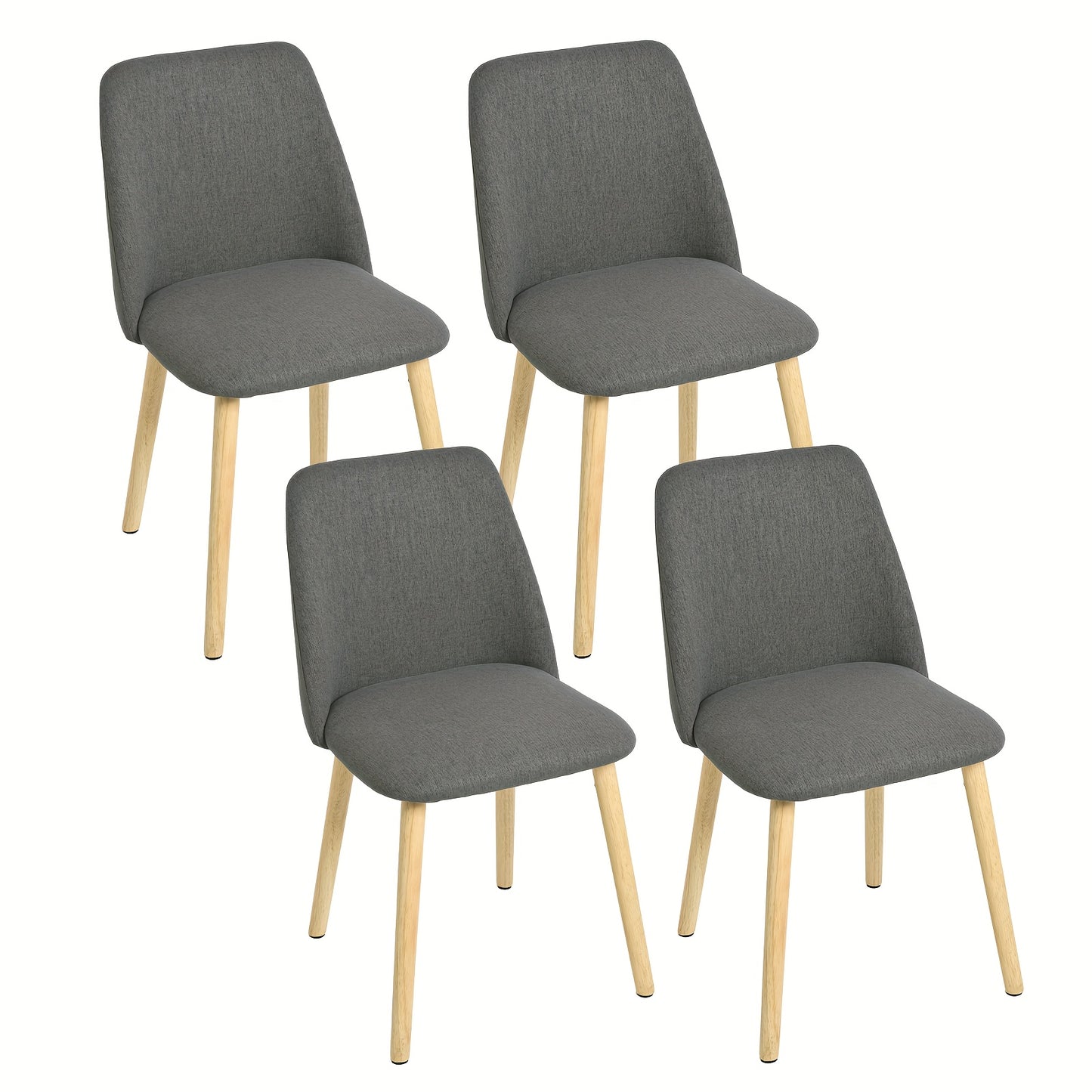 Moderne Eetkamerstoel – Eetstoel – Stoel Voor Eetkamer – Keukenstoel – Dinning Chair – Licht Beige Stoffen Zitkussen – Ergonomisch Hardhouten Frame