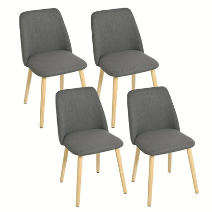 Moderne Eetkamerstoel – Eetstoel – Stoel Voor Eetkamer – Keukenstoel – Dinning Chair – Licht Beige Stoffen Zitkussen – Ergonomisch Hardhouten Frame