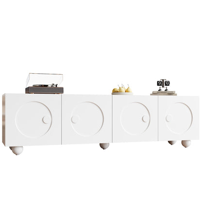 Modern White TV Stand, TV Cabinet, TV Panel, Low TV Stand. Unique Design.