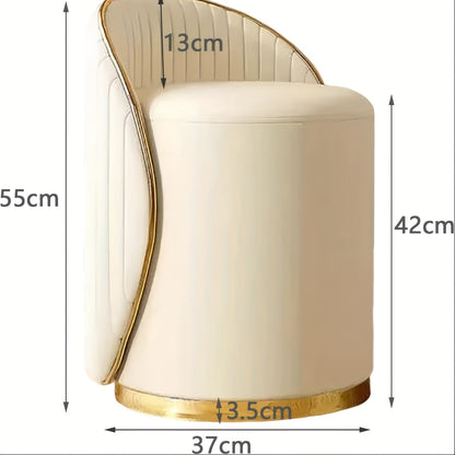 Make-upkruk – Schminkkruk – Kaptafelkruk – Draaikruk – Poef – 360° Draaibaar – Met Metalen Frame En Leerachtige Bekleding