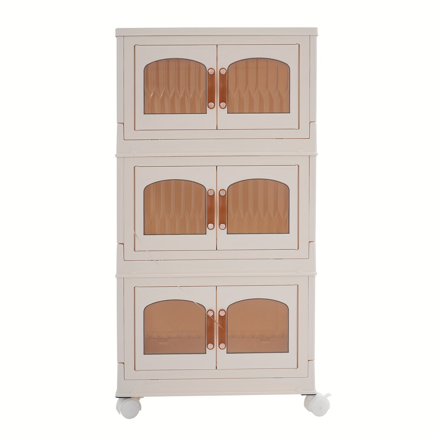 Opvouwbare Opberger – Opbergbox Met Wielen – Vouwkast Organizer – 3-laags Kastje – Milky White – Ruimtebesparend – Draagvermogen 50 kg