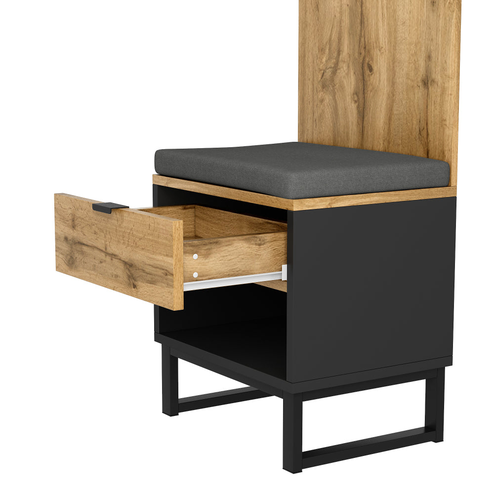 Kapstokkast – Kapstok – Garderobekast – Halmeubel – Opbergkast – Verstelbare Planken – Ruime Hangruimte – Compact & Vrijstaand Design