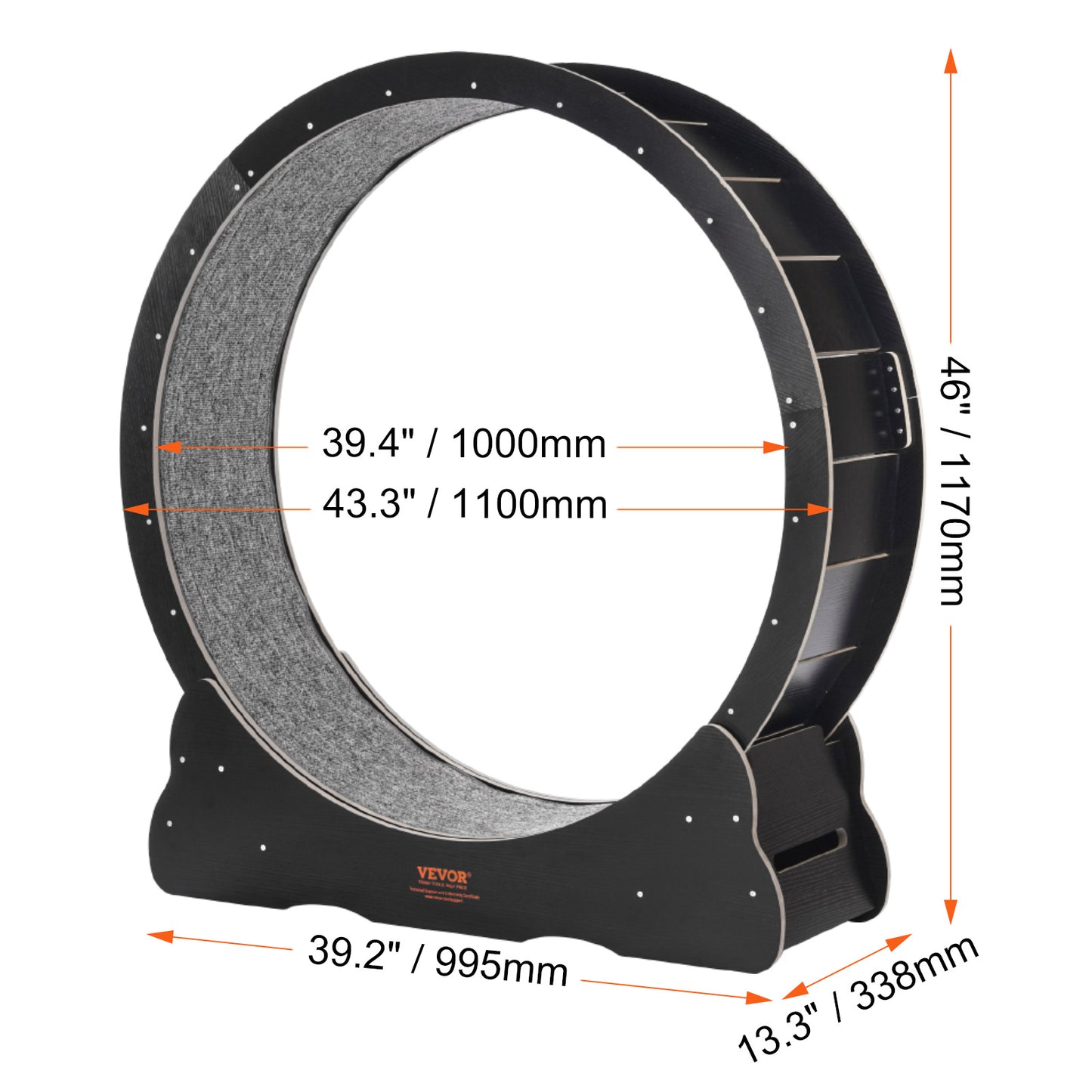Kattenrenwiel – Kattenlooprad – Kattenfitnesswiel – Kattenrennen – Kattenrad – Groot 110 cm – Stil Geluiddempend – Veilig Houten Frame
