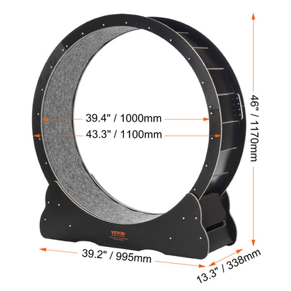 Kattenrenwiel – Kattenlooprad – Kattenfitnesswiel – Kattenrennen – Kattenrad – Groot 110 cm – Stil Geluiddempend – Veilig Houten Frame