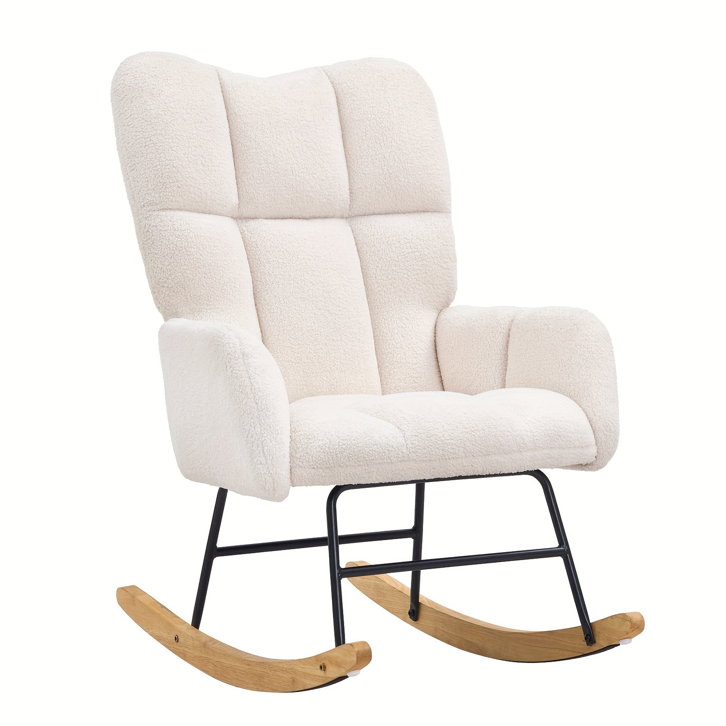 Schommelstoel – Glijstoel – Schommelstoel Baby – Relaxstoel – Loungestoel – Velvet Bekleding – Handmatig Glijdend Mechanisme – Hoge Rugleuning – Max 113,4 kg Draagkracht