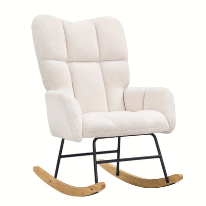 Schommelstoel – Glijstoel – Schommelstoel Baby – Relaxstoel – Loungestoel – Velvet Bekleding – Handmatig Glijdend Mechanisme – Hoge Rugleuning – Max 113,4 kg Draagkracht