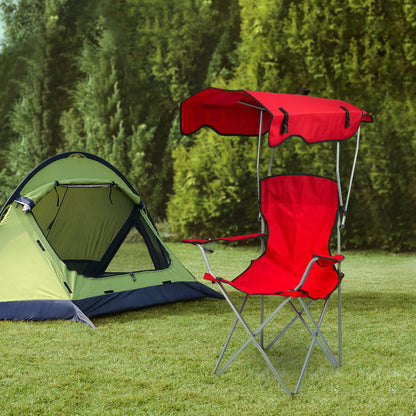 Opvouwbare Strandstoel – Strandstoel Met Parasol – Tuinstoel – Campingstoel – Vouwstoel – Compact Design – Oxford Stof