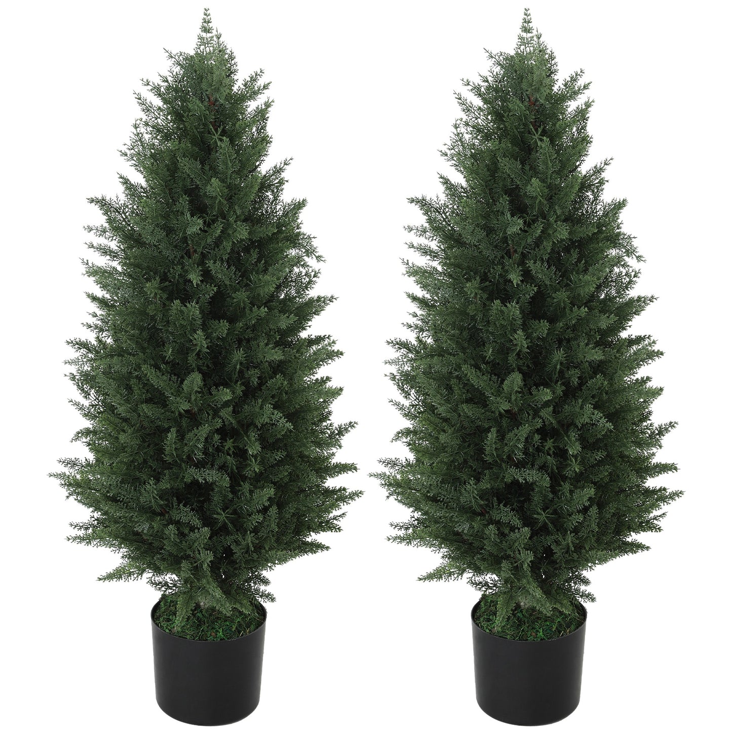 Kunstcipres – Kunstboom – Nepplant – Sierplant – Kamerplant – Set Van 2 – UV-Bestendig – 90 cm Hoog
