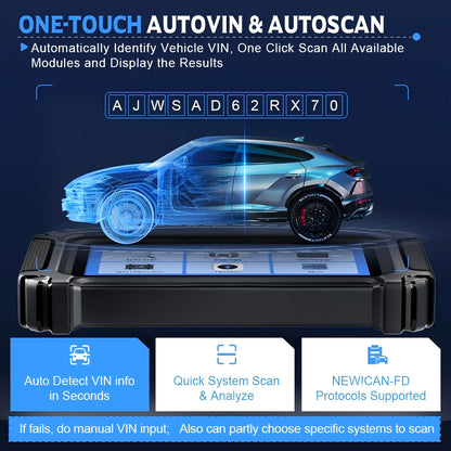OBD2 Scanner – Auto Uitleesapparaat – Diagnosecomputer – Uitleesapparaat – Auto Scanner – Bi-Directionele Besturing – Geavanceerde ECU-Codering – Wifi Met Lifetime Updates