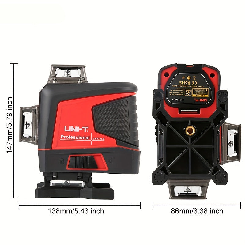 Laserwaterpas – Lijnlaser – 16-Lijnen Laser – Zelfnivellerend – Groene Laserstraal – Oplaadbare Lithiumbatterij – 360° Dekking – Draadloos Gebruik
