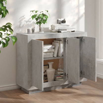 Sideboard Side Cabinet Living Room Bedroom Kitchen Dining Room Storage Cupboard Buffet Table Concrete Grey 92x35x75 cm Engineered Wood
