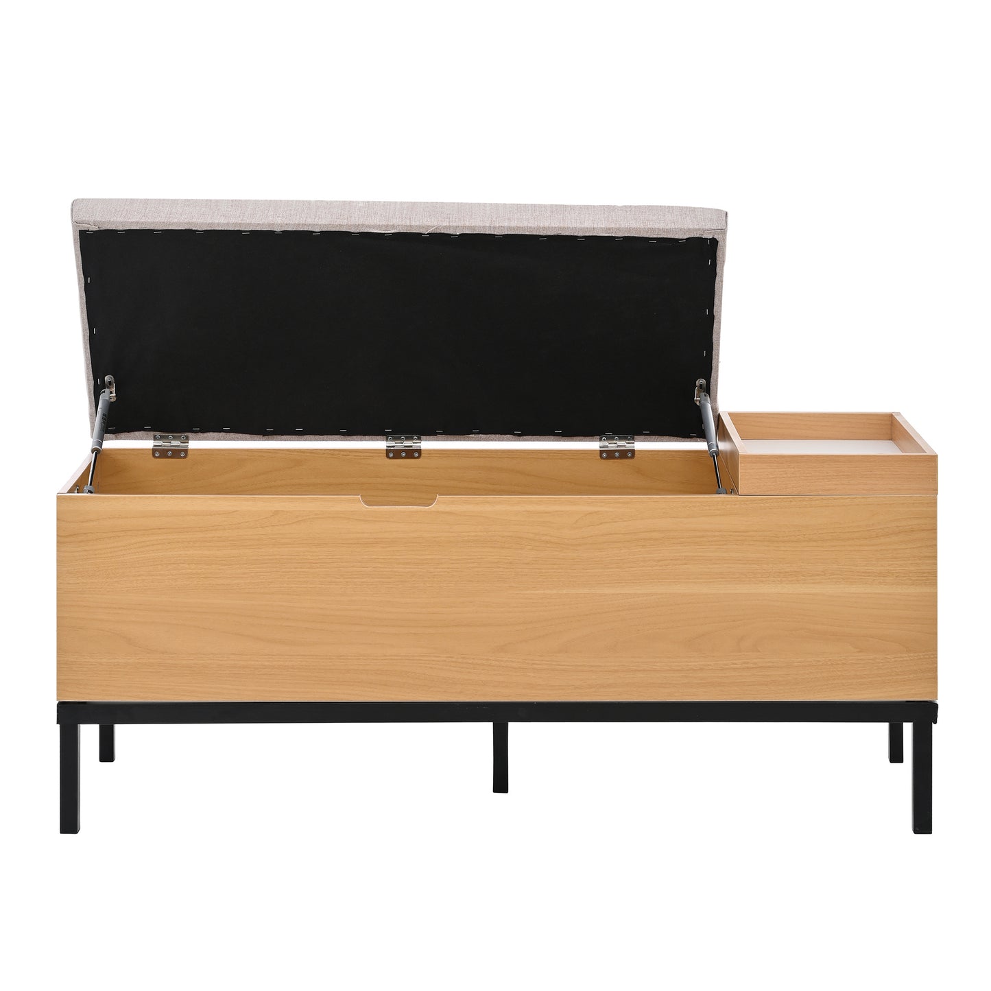 BTM Shoe Bench 115X40X49.5 Cm, Storage Bench with Seat Cushion, Bench with Storage, Floor Bench with Storage Space, Bench for Entrance Area, Living Room & Bedroom