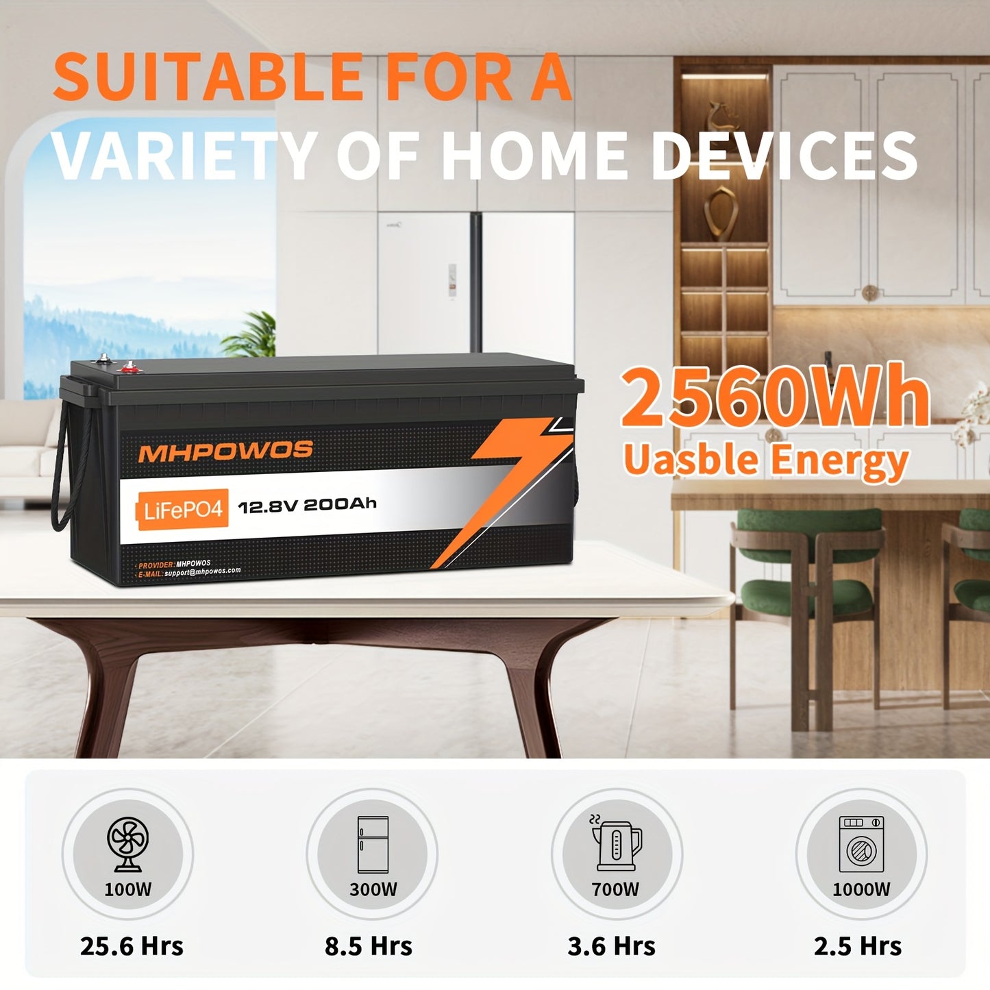 Lithium Accu 12V 200Ah – LiFePO4 Batterij – Camper Accu – Zonne-energie Accu – Bootaccu – 4000+ Diepcycli – Onderhoudsvrij & Veilig