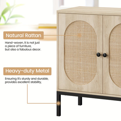 Buffetkast – Dressoir – Sidetable – Opbergkast – Kast – Rustiek – Verstelbare Planken – Hoogwaardige MDF Constructie
