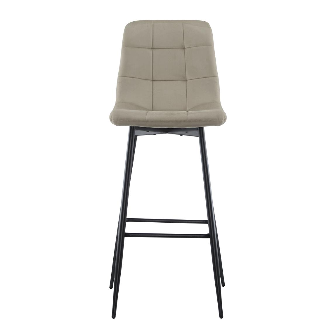 Velvet Fauteuils – Lounge Stoelen – Relax Stoelen – Leesfauteuils – Zwarte Metalen Structuur – Beige Velvet Bekleding – Ergonomische Rugleuning – Comfortabele Voetsteun