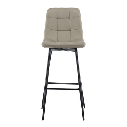 Velvet Fauteuils – Lounge Stoelen – Relax Stoelen – Leesfauteuils – Zwarte Metalen Structuur – Beige Velvet Bekleding – Ergonomische Rugleuning – Comfortabele Voetsteun
