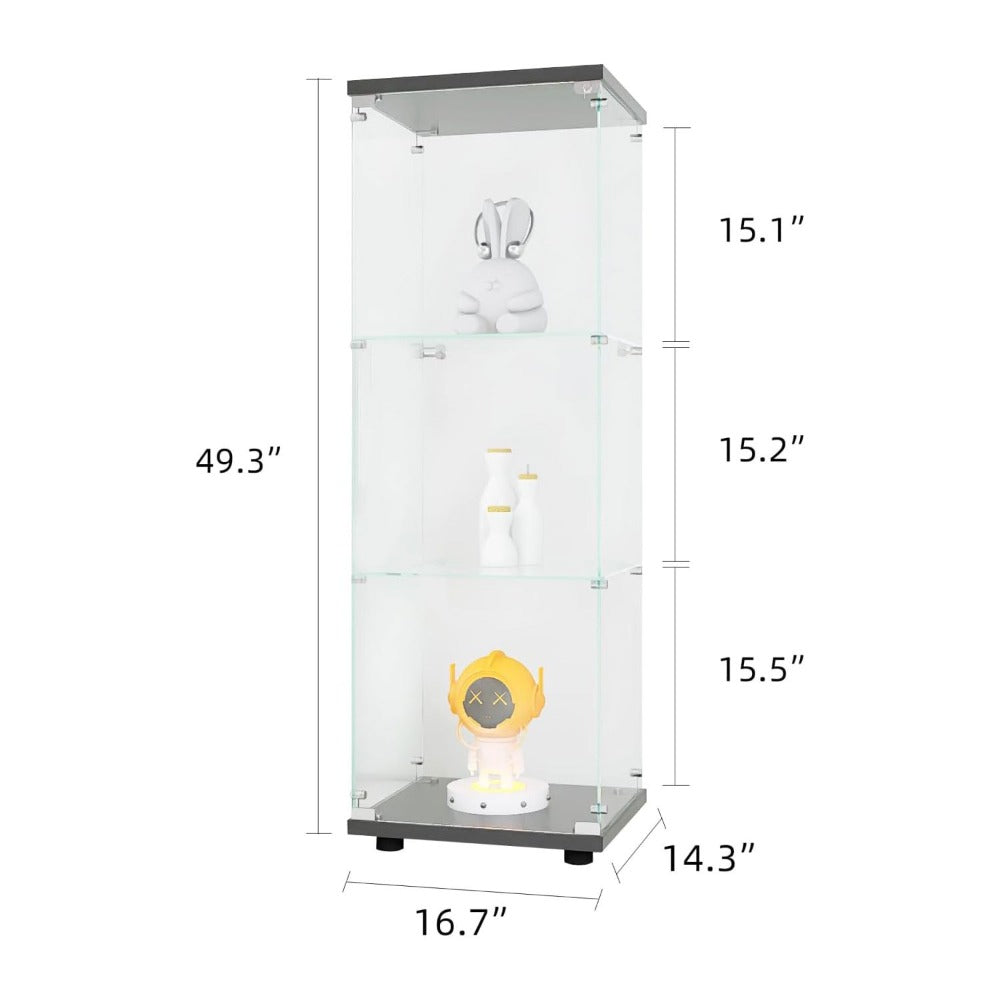 Glazen Vitrinekast – Displaykast – Showkast – Showcase – Kast Met Slot – 3 Ruime Legplanken – Gehard Veiligheidsglas 125x42x36 cm – Wit