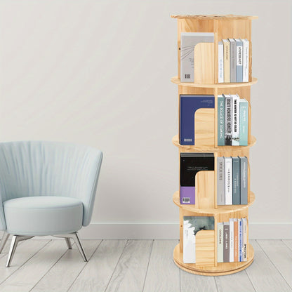 Boekenkast – Boekenrek – Opbergkast – Vakkenkast – Stellingkast – Draaibaar 360° – Metaal Khaki 4 Lagen 16 Vakken
