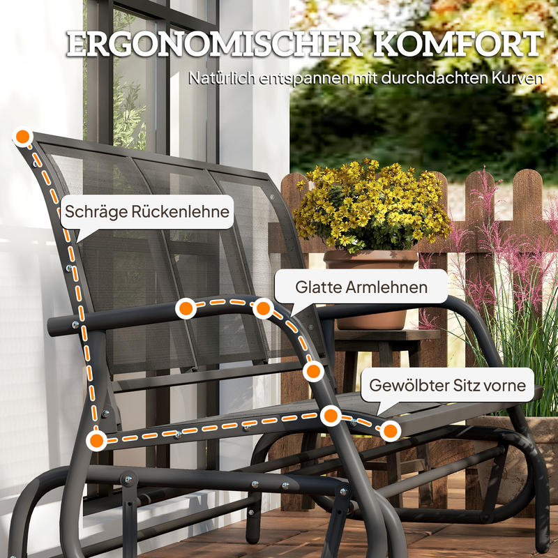Tuinmeubelset – Bistroset – Tuinset – Buitenmeubilair – Terrasmeubilair – Duurzaam Metalen Frame – Comfortabele Schommelstoelen