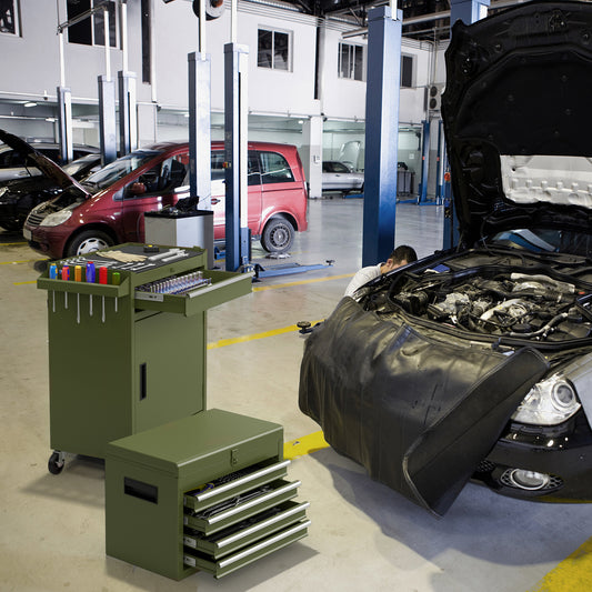 Gereedschapskist – Gereedschapskoffer – Gereedschapswagen – Toolbox – Opbergkist – 2-in-1 Ontwerp Met Wielen – Automatisch Vergrendelingssysteem
