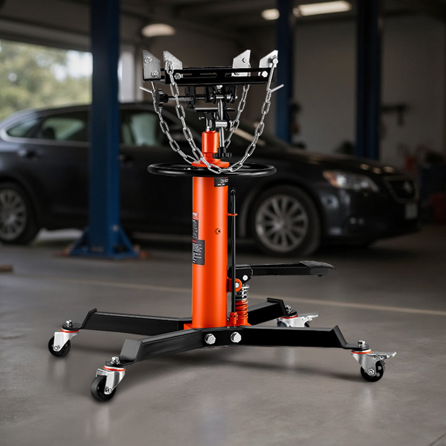 Transmissiekrik – Hydraulische Krik – Telescopische Krik – Autohefbrug – Garagekrik – 500 kg Draagkracht – Hefhoogte 85-170 cm – Oranje