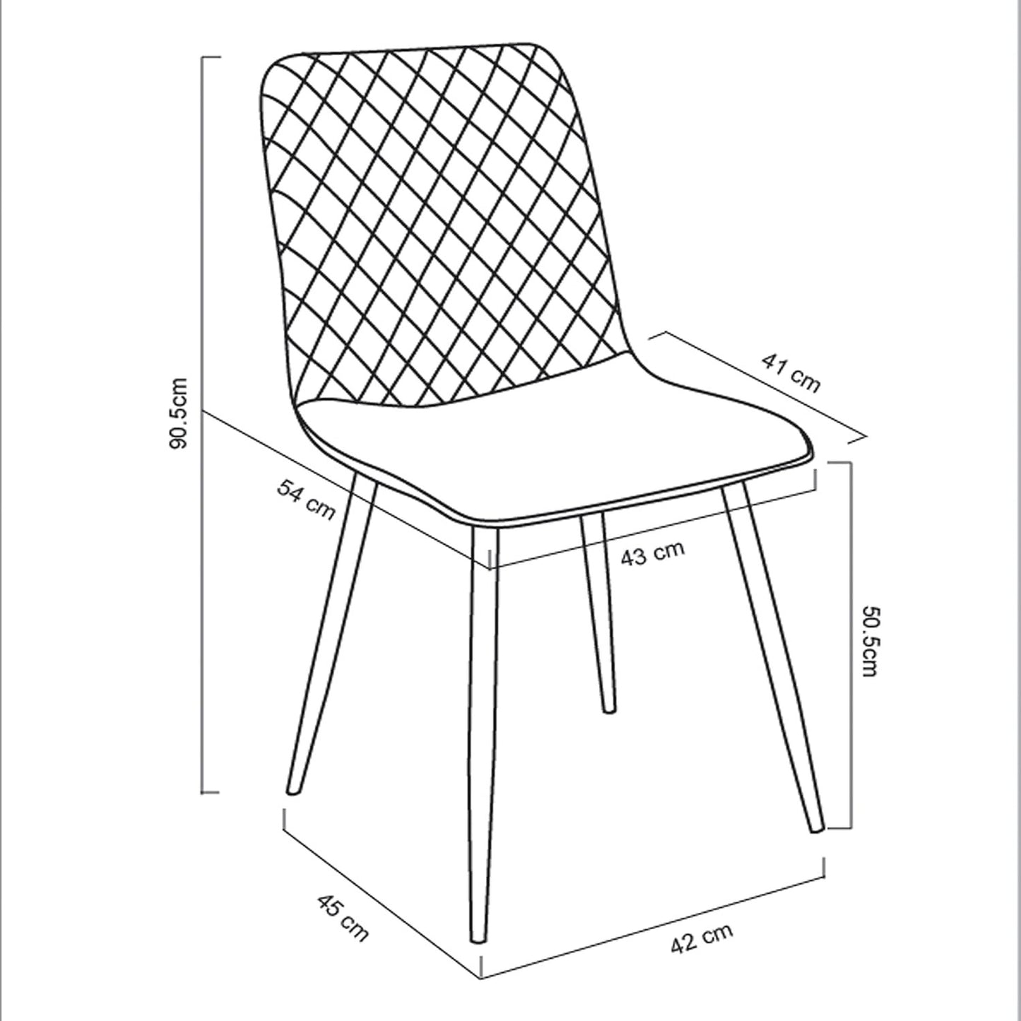 Eetkamerstoel – Designstoel – Velvet Stoel – Metalen Stoel – Lexi Stoel – Set Van 4 – Ergonomisch Comfort – Stijlvolle Metalen Poten