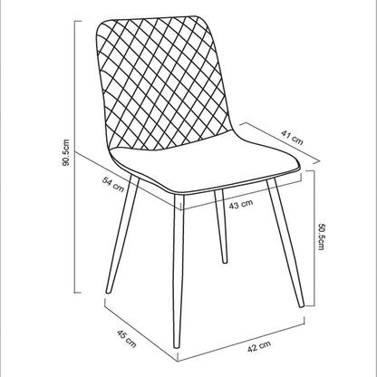 Eetkamerstoel – Designstoel – Velvet Stoel – Metalen Stoel – Lexi Stoel – Set Van 4 – Ergonomisch Comfort – Stijlvolle Metalen Poten