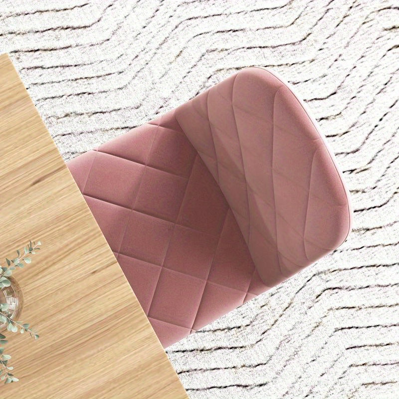 4-Delige keukenstoelenset – Eetkamerstoelen – Stoelenset met rugleuning – Zadelstoel – Woonkamerstoelen – Zachtroze – Ergonomisch ontwerp – Duurzame materialen