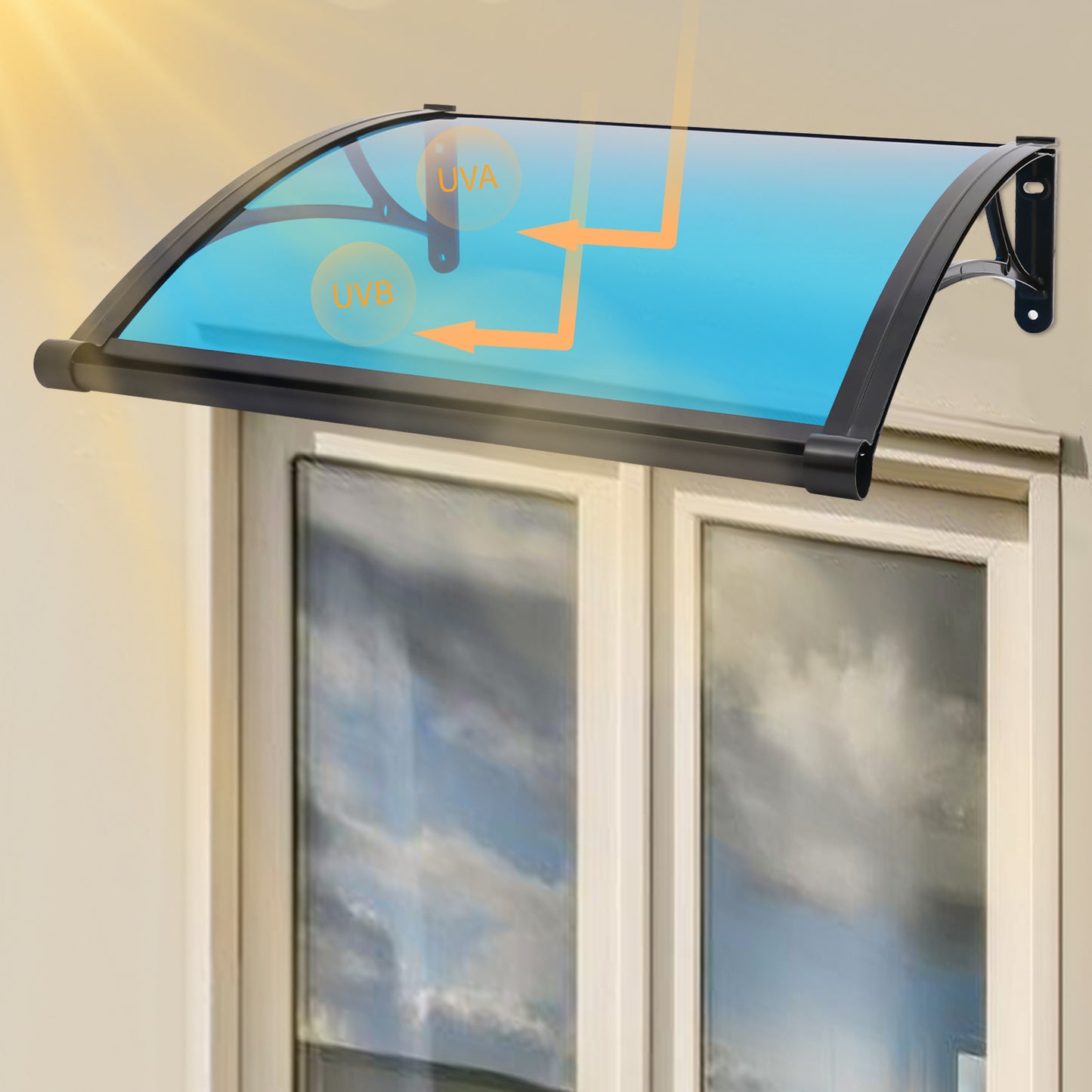 Zonnescherm Aluminium Luifel – Raamluifel – Deurluifel – Overkapping – Aluminium Kap – 82x77 cm – Weerbestendig & UV-bestendig