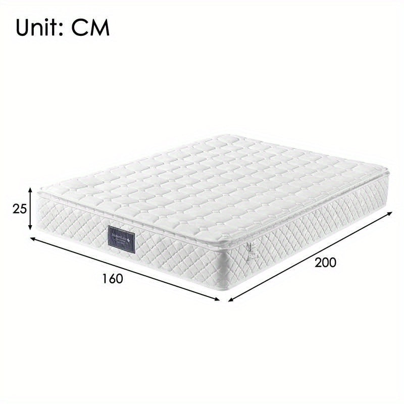 7-Zones Pocketvering Matras – Stevig Matras – Pocketveer Matras – Comfort Matras – Tweepersoons Matras – Wit – 160x200 cm – Koudschuim Kern – 25 cm Hoogte