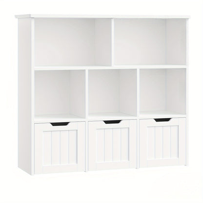 Boekenplank – Boekenrek – Wandplank – Opbergkast – Mobiele Opbergkast – Hout – 3 Laden – Met Wielen – 68,6 cm Hoog – 3,2 Kubieke Voet Capaciteit