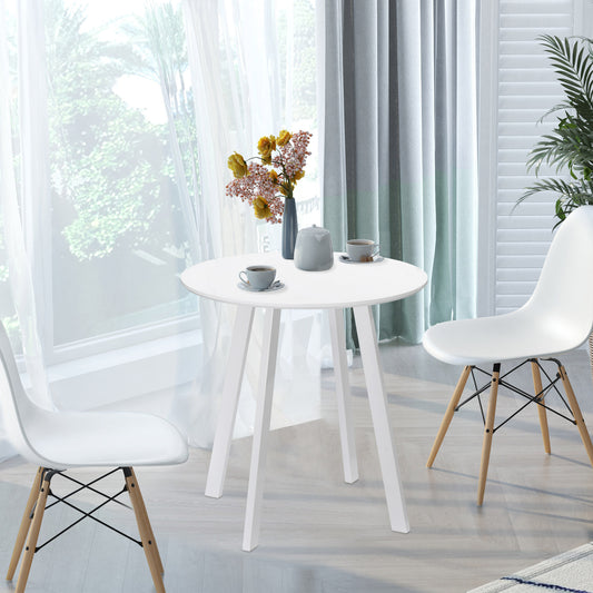 Eettafel – Keukentafel – Tafel – Tafel Voor 2 Personen – Wit Hoogglans – Compact 72x72x75 cm – Stabiele Tafelpoten