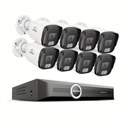 Beveiligingscamera Set – Camerabewaking – Bewakingscamera – CCTV Systeem – IP Camera – 5MP Resolutie – Personen- en Voertuigdetectie – Nachtzicht 30 Meter – PoE Plug & Play