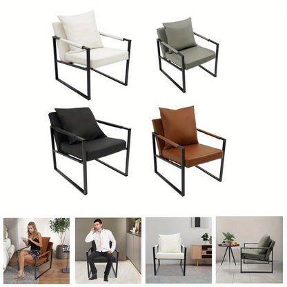 TOOL1SHOOO Modern 58.93x65.02x80.01 cm Armchair - Sponge-Filled Ergonomic Design, Sturdy Iron Frame, Easy Assembly Indoor/Outdoor Lounge Chair for Living Room, Office, Bedroom, Guest Room & Dining Room, Indoor Outdoor Chair,