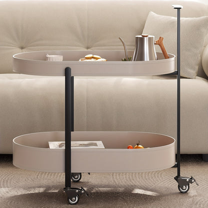 Opbergwagen – Trolley – Keukentrolley – Serveerwagen – Opbergtrolley – Dubbele Laag – Mobiel met 4 Wielen – Duurzaam Kunststof – Modern Design