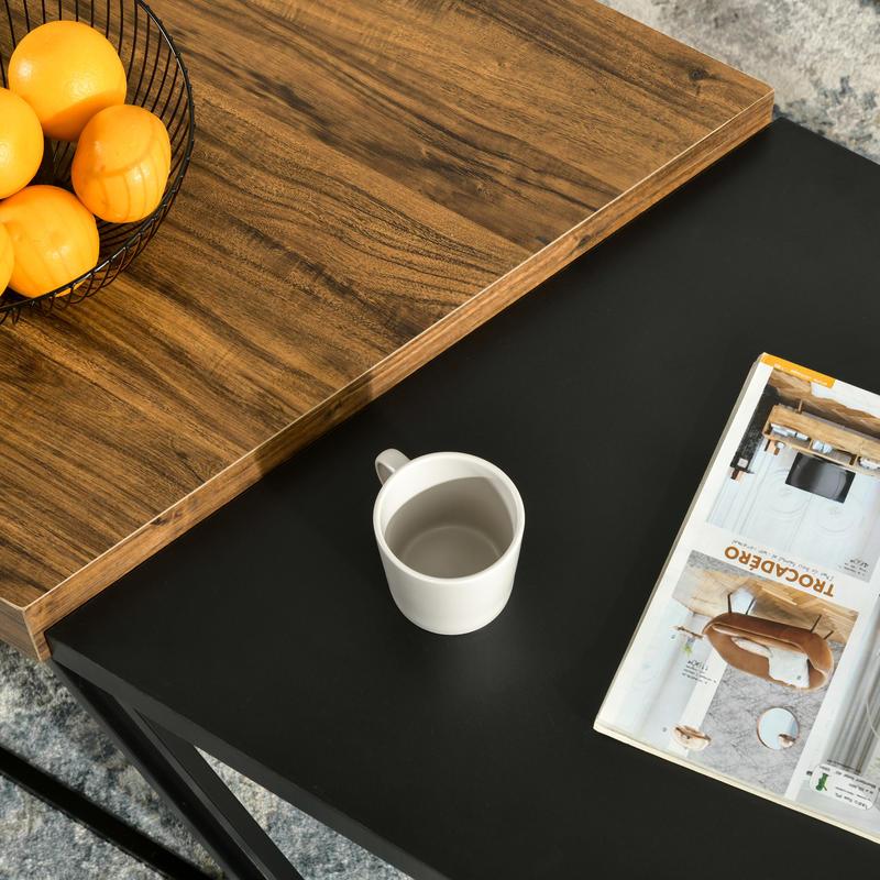 Salontafel – Bijzettafel – Sofa Tafel – Consuletafel – Woonkamertafel – Hardhout en Glas – Volledig Gemonteerd