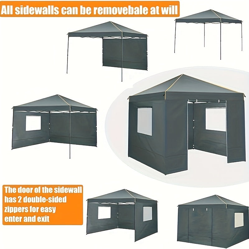 Pop-Up Partytent – Vouwtent – Feesttent – Markttent – Schaduwtent – Blauw – 3×3 Meter – 4 Afneembare Zijwanden