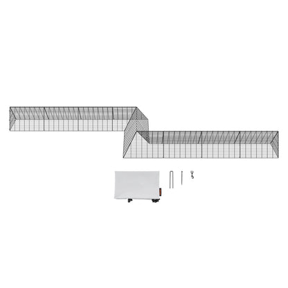 Kippenren – Kippenhok – Pluimveeverblijf – Buitenren – Kipentunnel – Draagbaar – Stevig Metaal – Groot Activiteitsgebied 729x200x61,5 cm